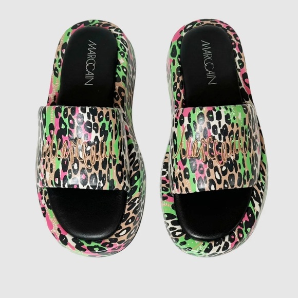 Marc Cain Animal Print Slides Size 38/7.5US - Picture 1 of 11